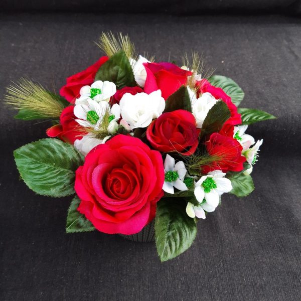 Bloemstukje met zijdebloemen - Afbeelding 3