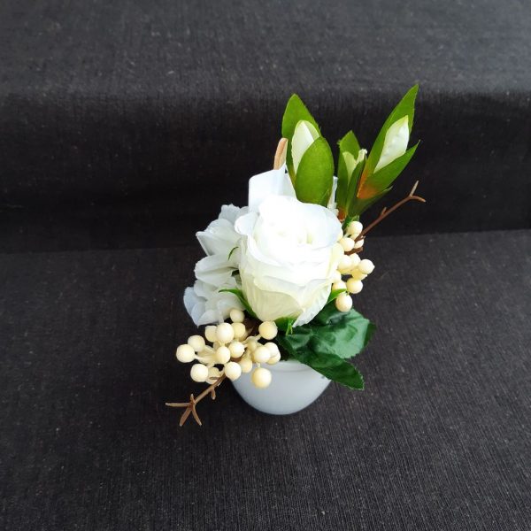 Bloemstukje zijde bloemen - Afbeelding 2