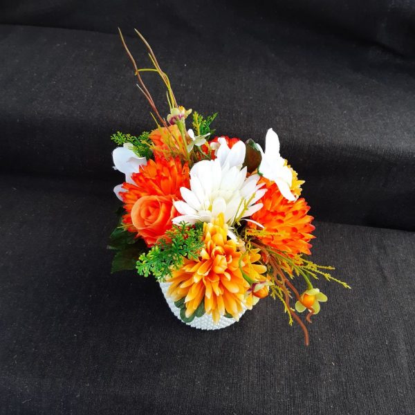 Bloemstuk  zijde bloemen - Afbeelding 2