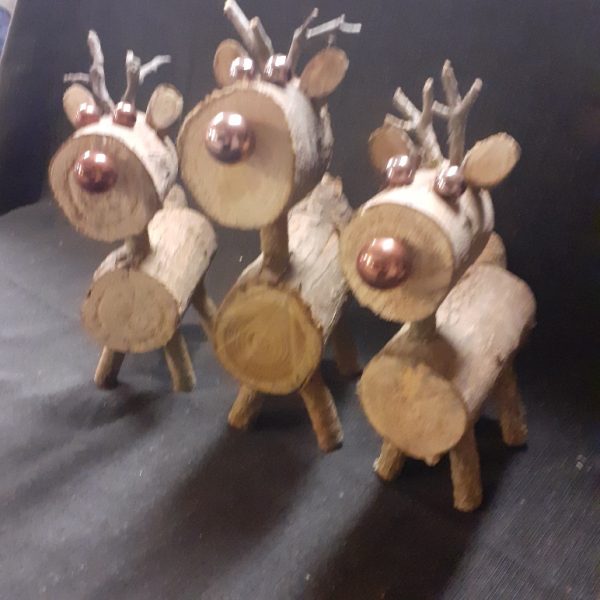 TOPPER!!! Rendier in hout +/- 22cm - Afbeelding 3