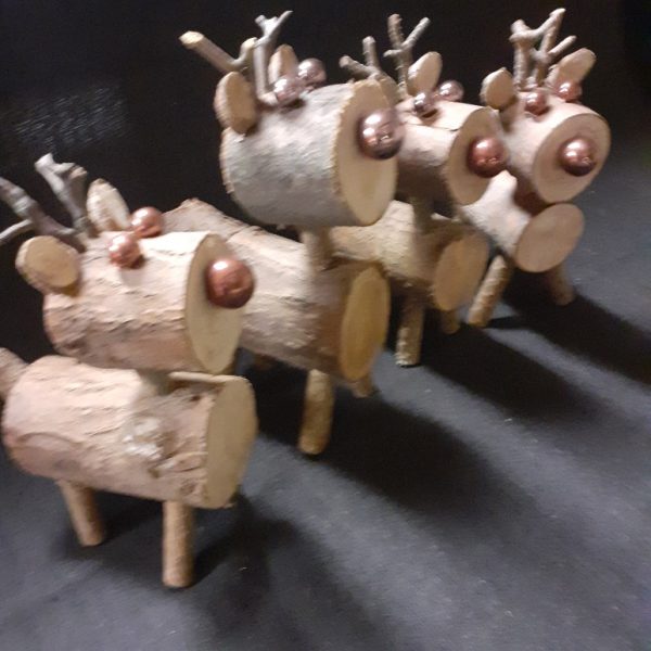 TOPPER!!! Rendier in hout +/- 22cm - Afbeelding 2