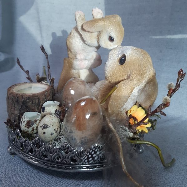 Paashaas mama en baby spelend - Afbeelding 2