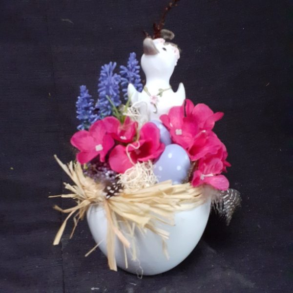 Eendje tussen bloemen in paasei - Afbeelding 2